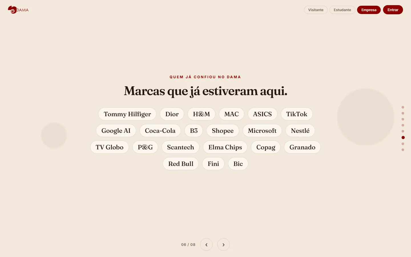 Tela 6 de 8 da apresentação para empresas